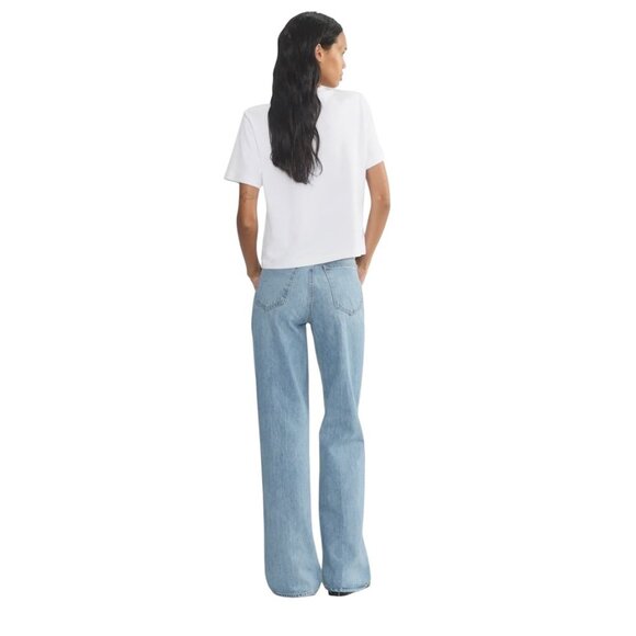 Denim Forum The Farrah High Rise Wide Leg Jeans Blue Size 32L Aritzia Y2K School - Picture 11 of 14
